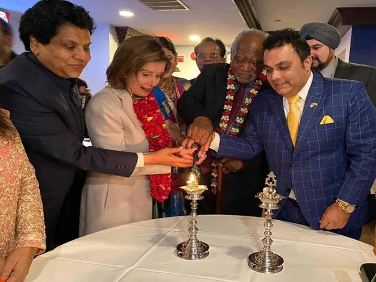 US House Speaker Pelosi celebrates Diwali in Washington DC