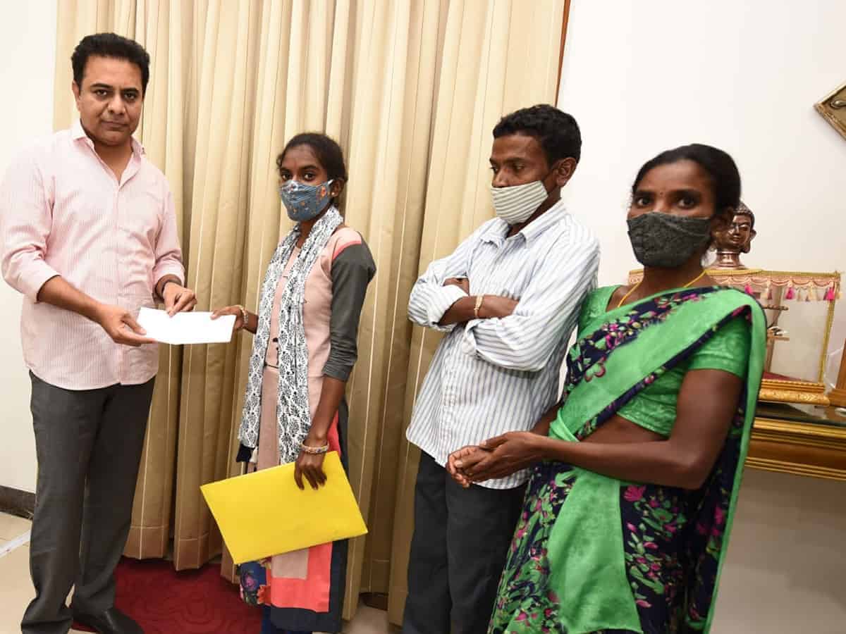 KTR helps tribal student to pursue higher studies