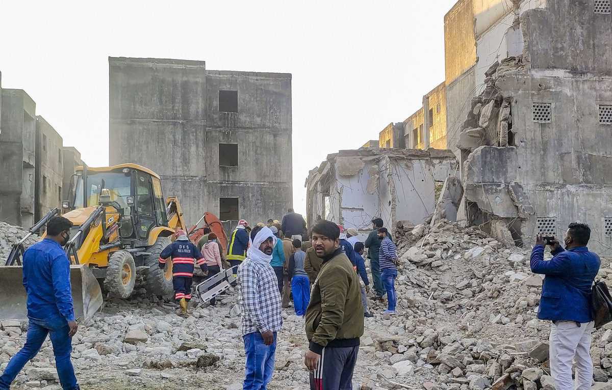 In Pics: Building collapse in Delhi