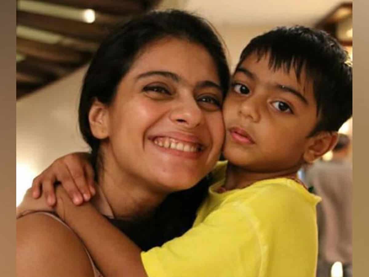 Kajol's "proud mommy" moment as her son Yug serves bhog during Durga Puja