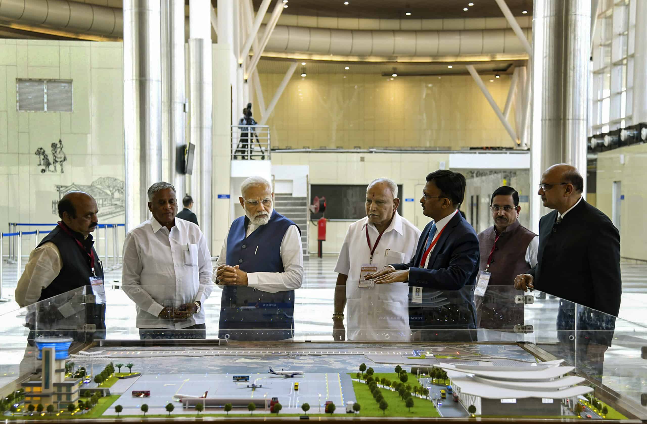 Prime Minister Narendra Modi at Shivamogga Airport