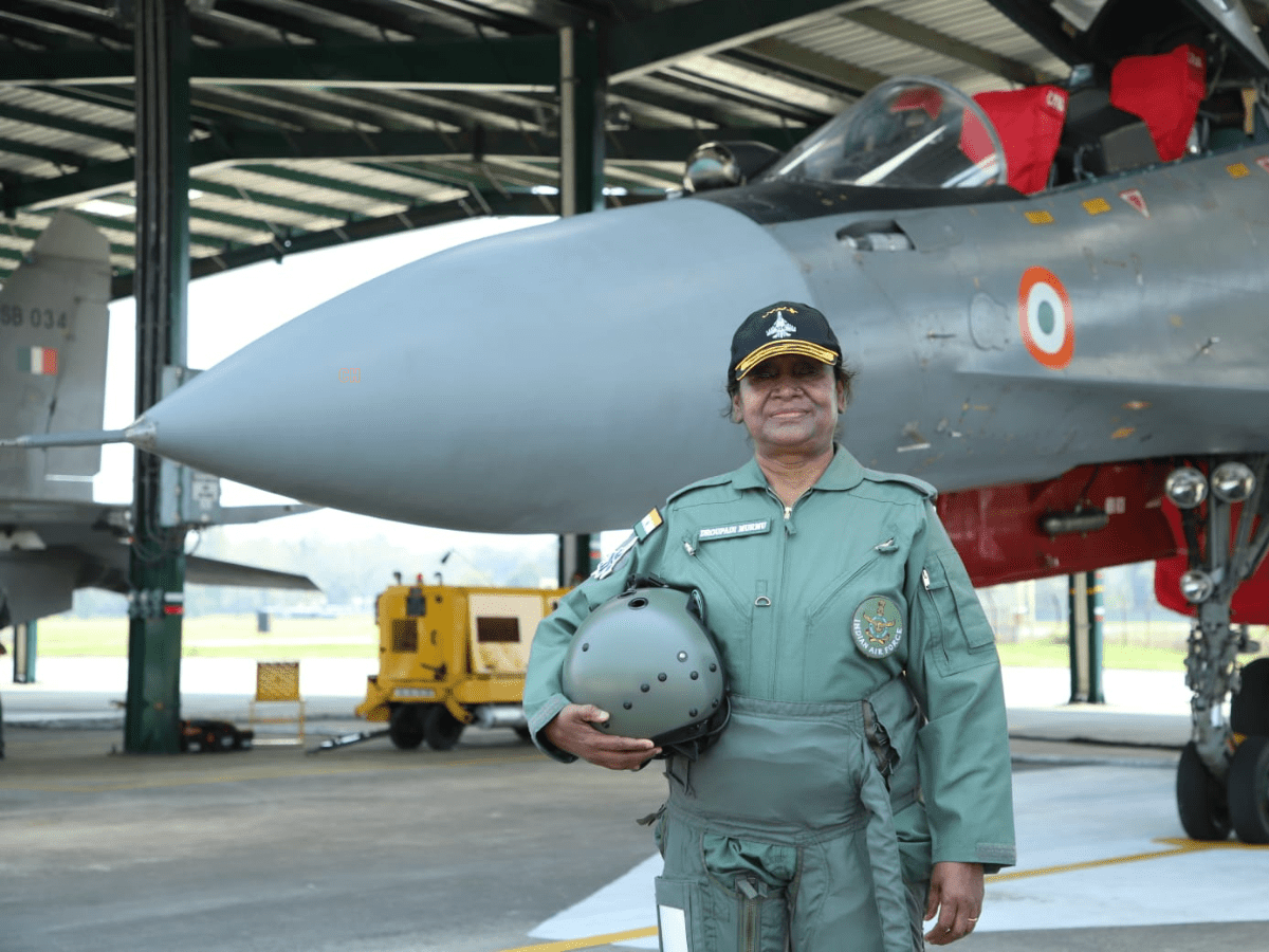 President Murmu takes historic sortie in Sukhoi 30 MKI fighter aircraft in Assam