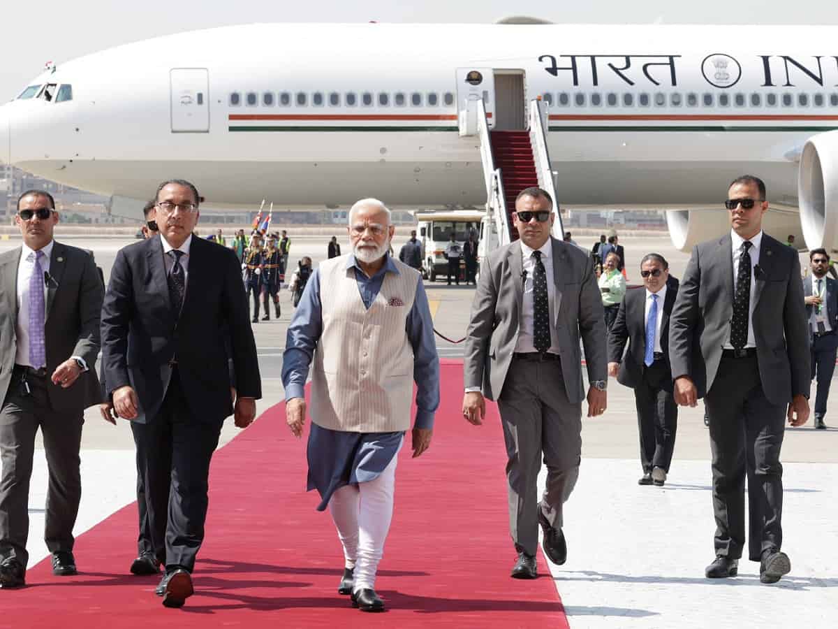 PM Narendra Modi arrives in Egypt on two-day state visit