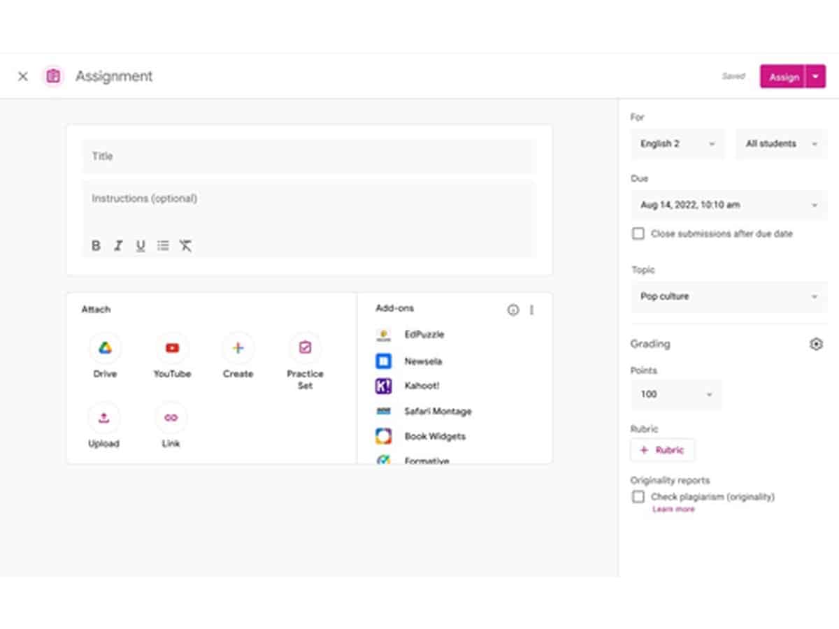 Google Classroom getting feature to disable submissions after due date